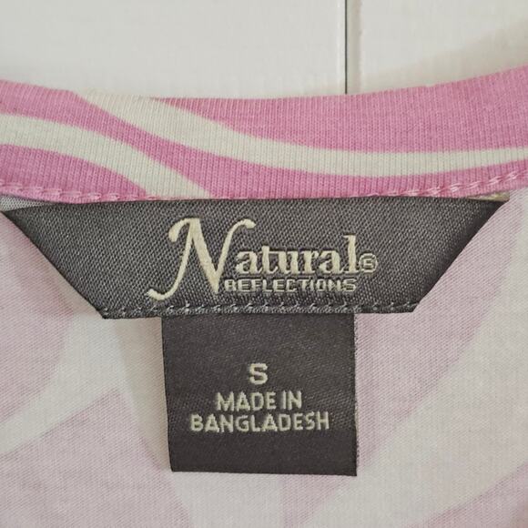 Natural Reflections‎ Everyday Knit Tank Dress Pink Floral Small Tropical Summer - Picture 3 of 6